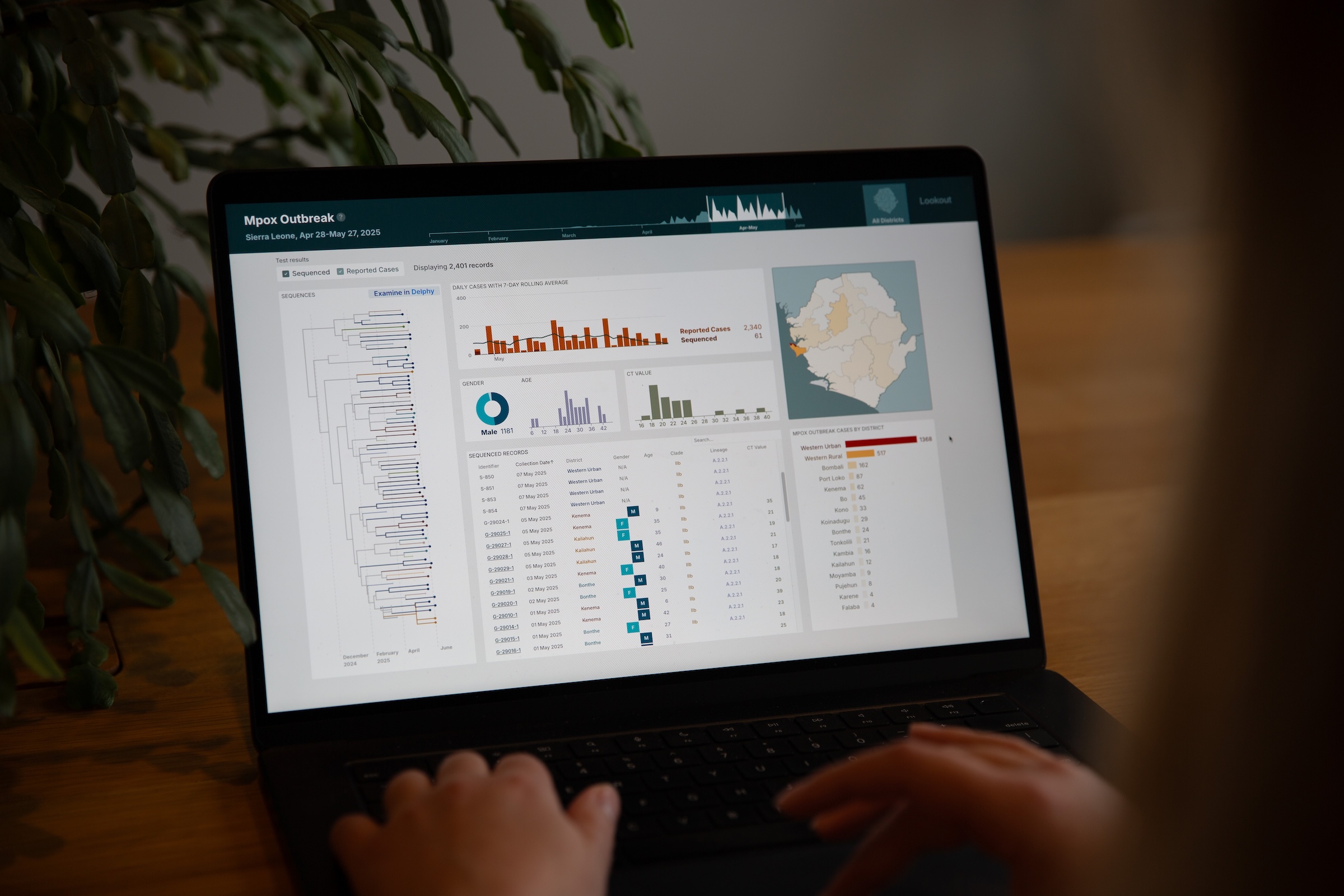 A person using Lookout on a laptop